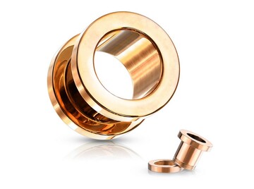 Тоннели классика в розовом золоте