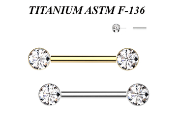 Безрезьбовое украшение для груди Ti Metal с фианитами