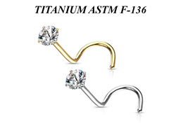 Титановый нострил Ti Metal с фианитом