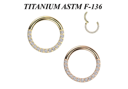 Кликер из титана Ti Metal с фианитами