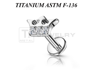 Лабрет из титана Ti Metal корона
