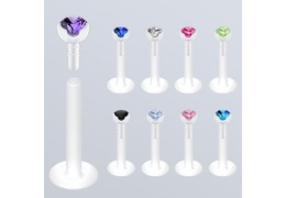 Лабрет из PTFE со стразом