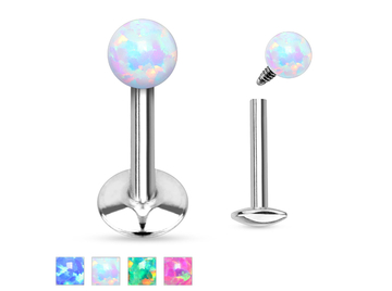 Лабрет с опаловым шариком