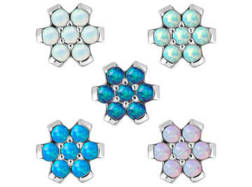 Накрутка на микродермал Steel and Silver опаловый цветок