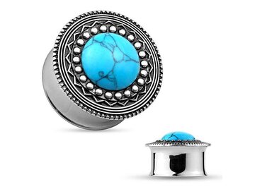 Плаги бирюза в обрамлении