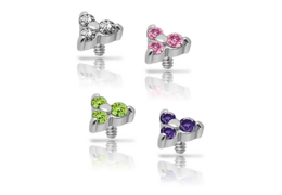 Накрутка Steel and Silver трилистник с фианитами