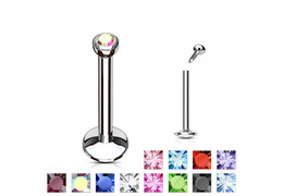 Лабрет с кристаллом, мини