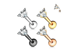 Лабрет с треугольным стразом