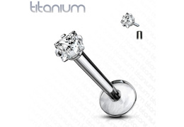 Лабрет из титана ромб