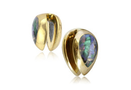 Подвесы перламутровая капля в золоте, пара