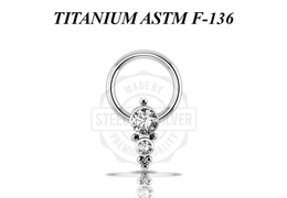 Кольцо из титана с премиальными кристаллами