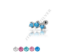 Микроштанга с фианитами Swarovski