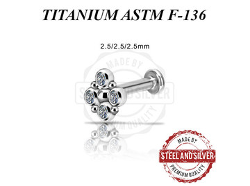 Лабрет с кластером Premium Crystals