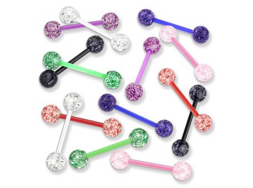 Штанга для языка переливающийся шар