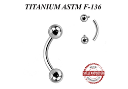 Микробанан из титана Steel and Silver с внутренней резьбой