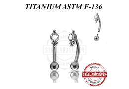 Микробанан из титана Steel and Silver с премиальным кристаллом