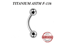 Микробанан из титана Steel and Silver с шариками