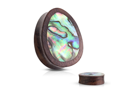 Плаги-капли из падука с перламутром