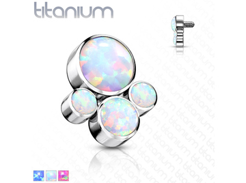 Кластер из титана с опалами