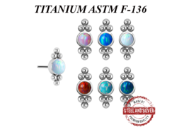 Вставка титановая Steel and Silver с опаловым кластером