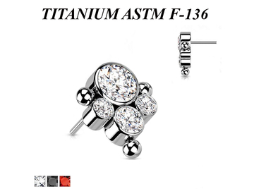 Вставка из титана с кластером страз