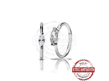 Кликер Steel and Silver с фианитом "маркиз"