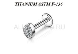 Лабрет из титана Ti Metal кристальная капля Лабрет из титана Ti Metal кристальная капля