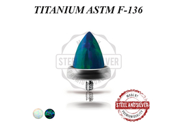 Накрутка из титана Steel and Silver опаловый конус