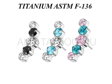 Вставка титановая с фианитами Ti Metal мультиколор