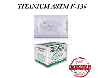 Банан Steel and Silver из титана с внутренней резьбой, стерильный