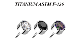 Вставка из титана с круглым кристаллом Вставка из титана с круглым кристаллом